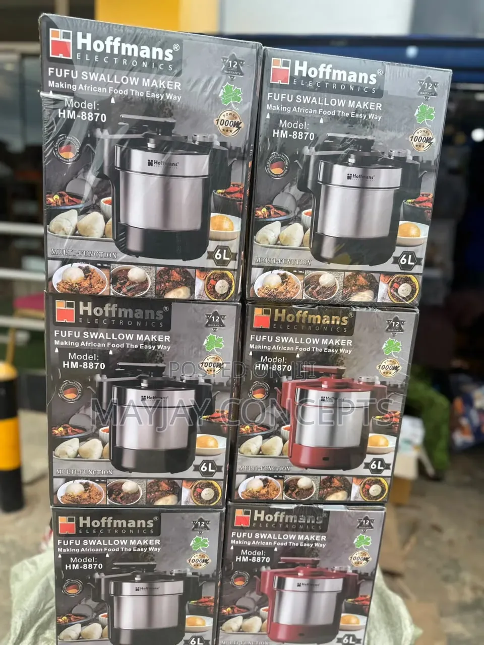 Hoffmans 6L 1000W Electric Yam Pounder |Fufu and Swallow MakerHM-8870