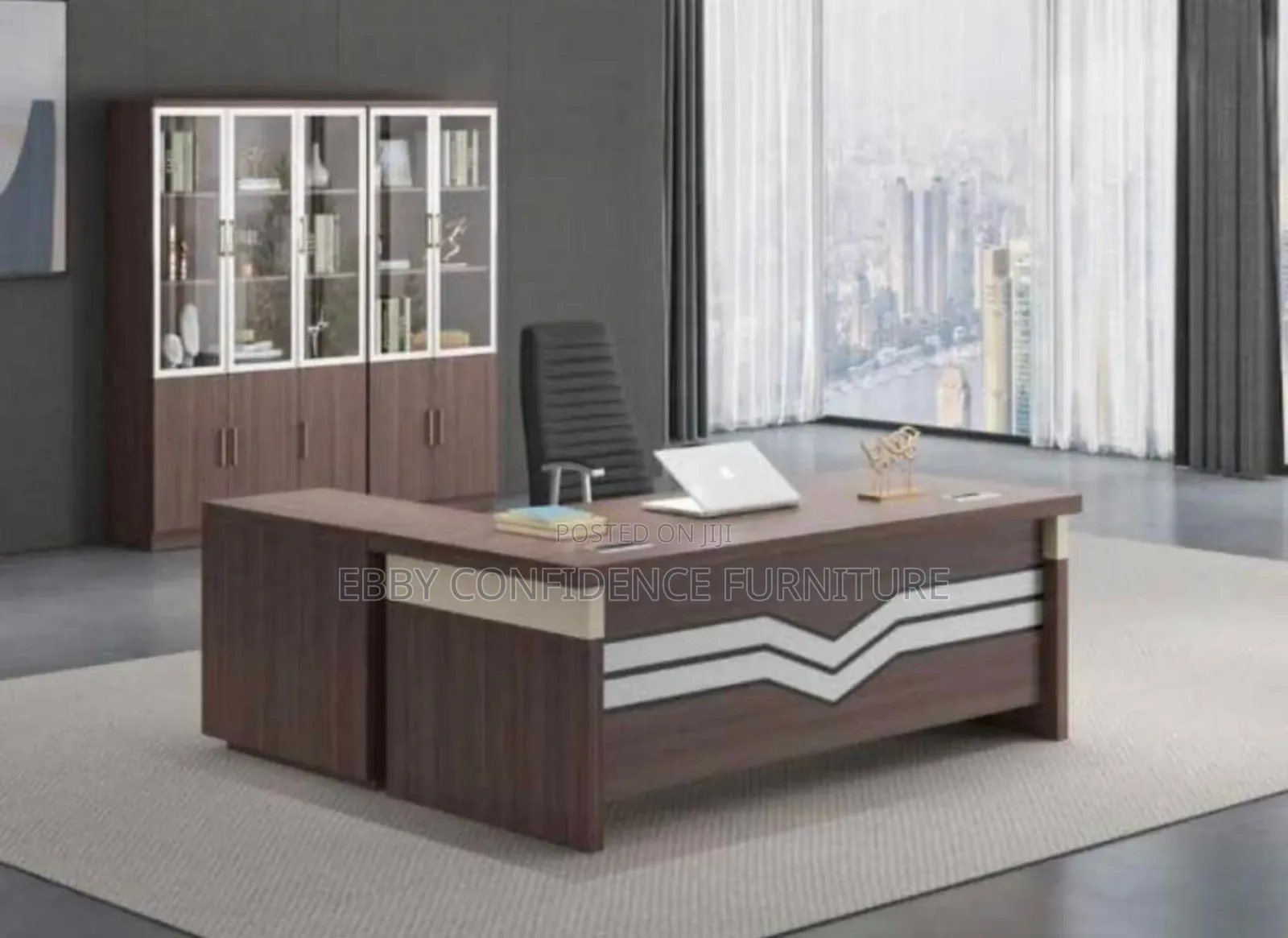 Office Table With Side Cupboard and Mobile Drawer