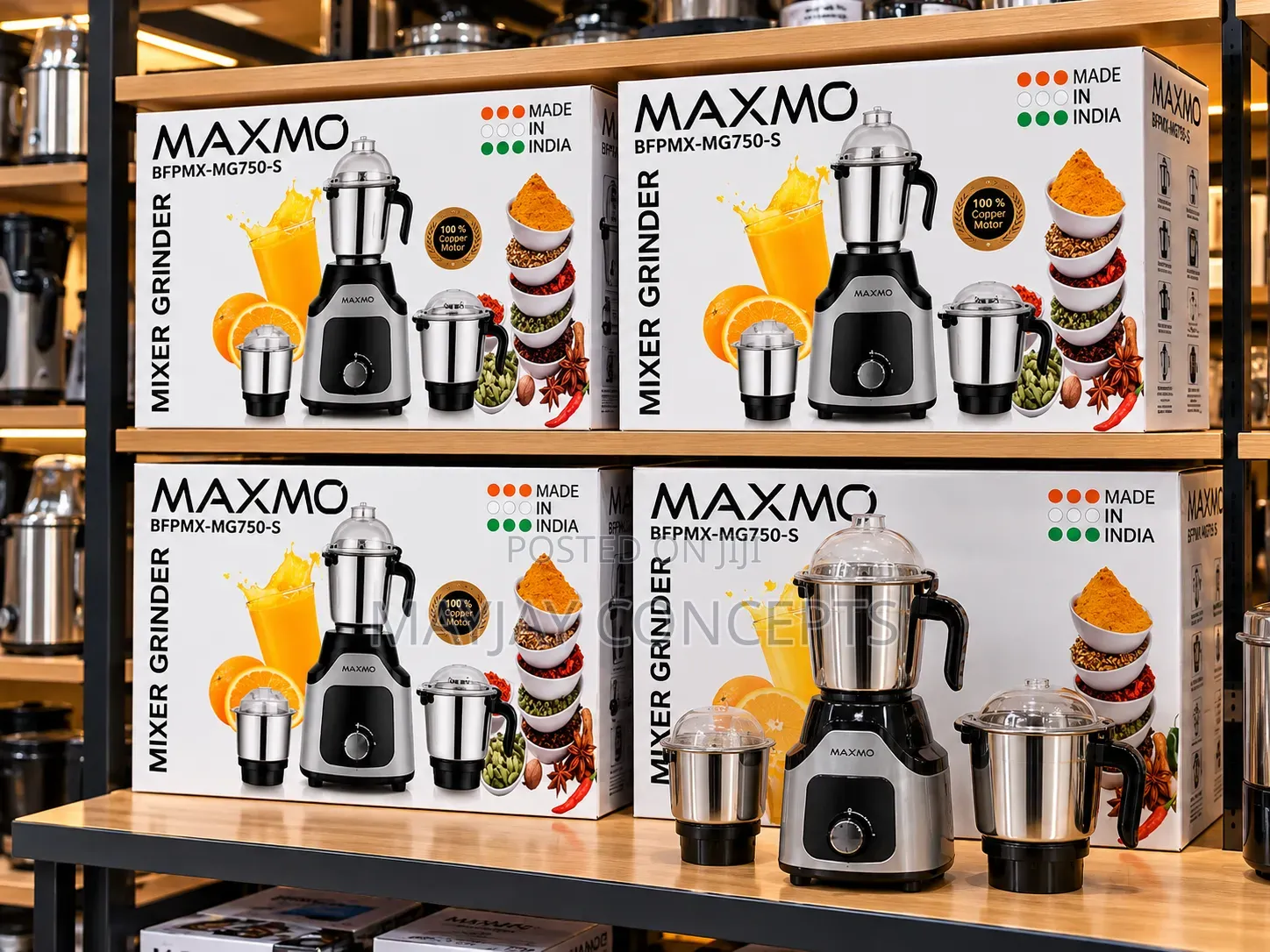 MAXMO BFPMX-MG750-S Mixer Grinder With Stainless Steel Jars