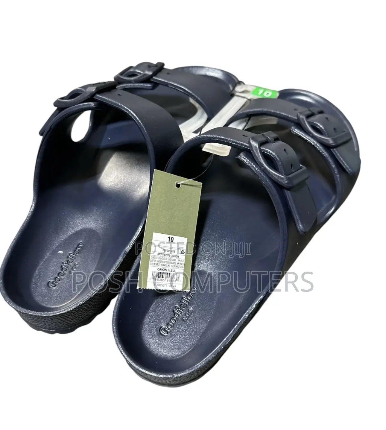 Goodfellow Carson Dual Band Navy Blue Slide in Sandals Men's Size 10
