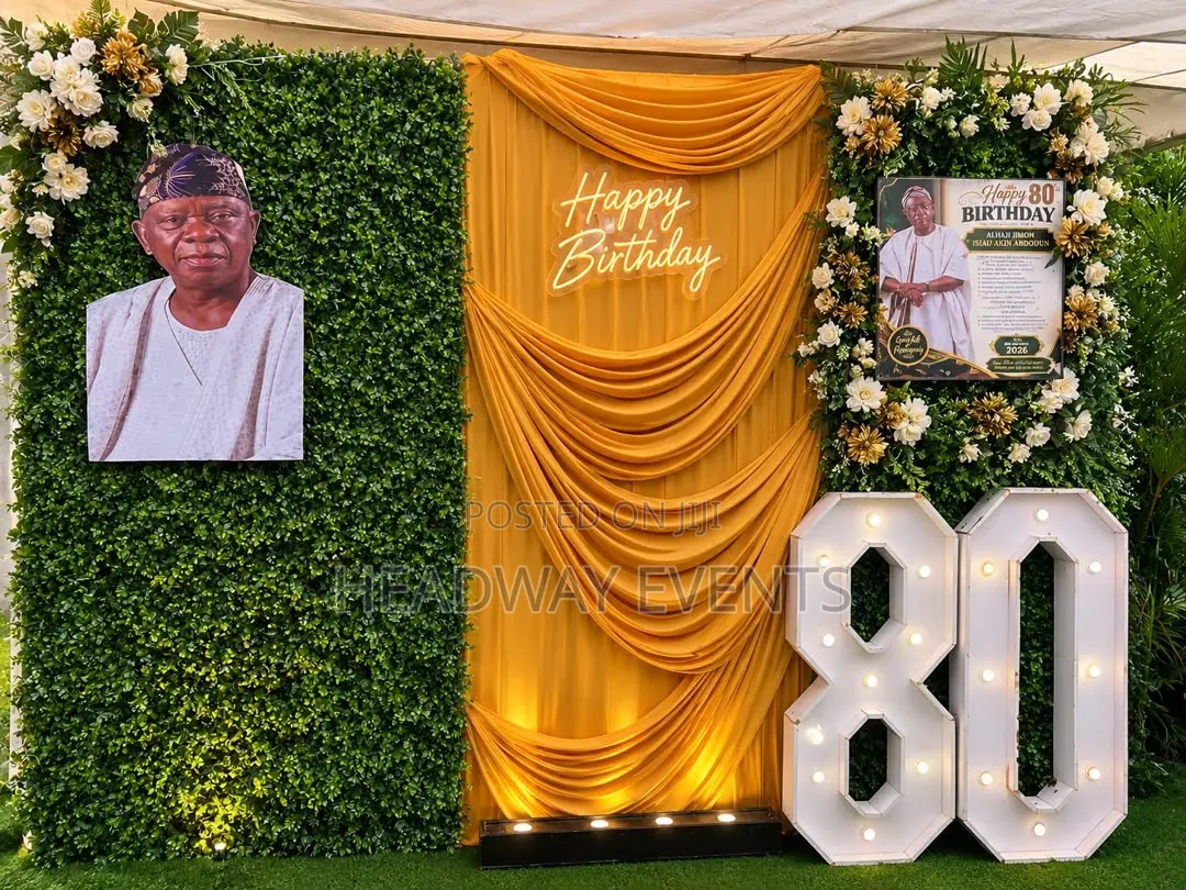 Luxury 80th Birthday Decoration Setup in a Compound Ikorodu