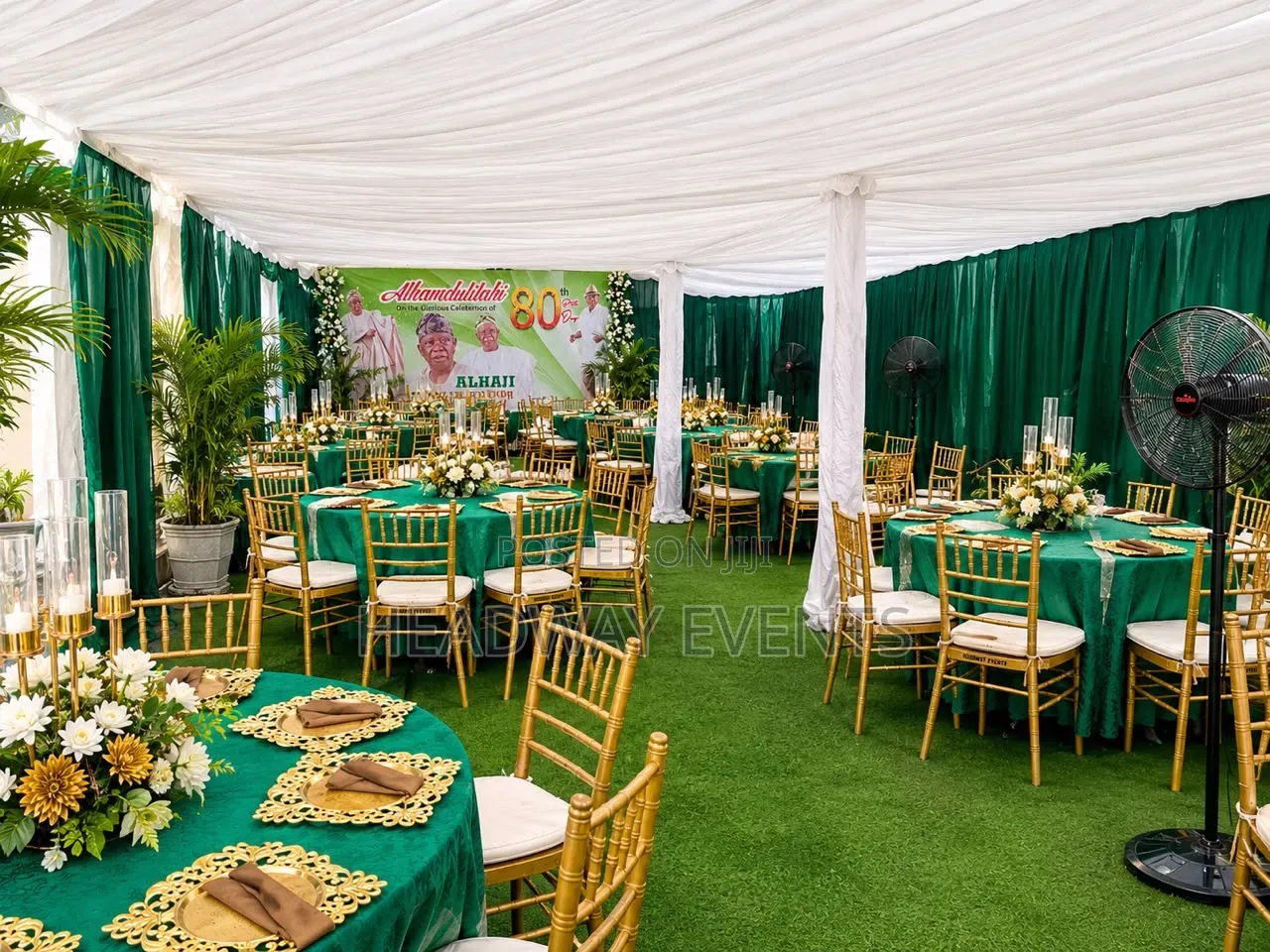 Luxury 80th Birthday Decoration Setup in a Compound Ikorodu