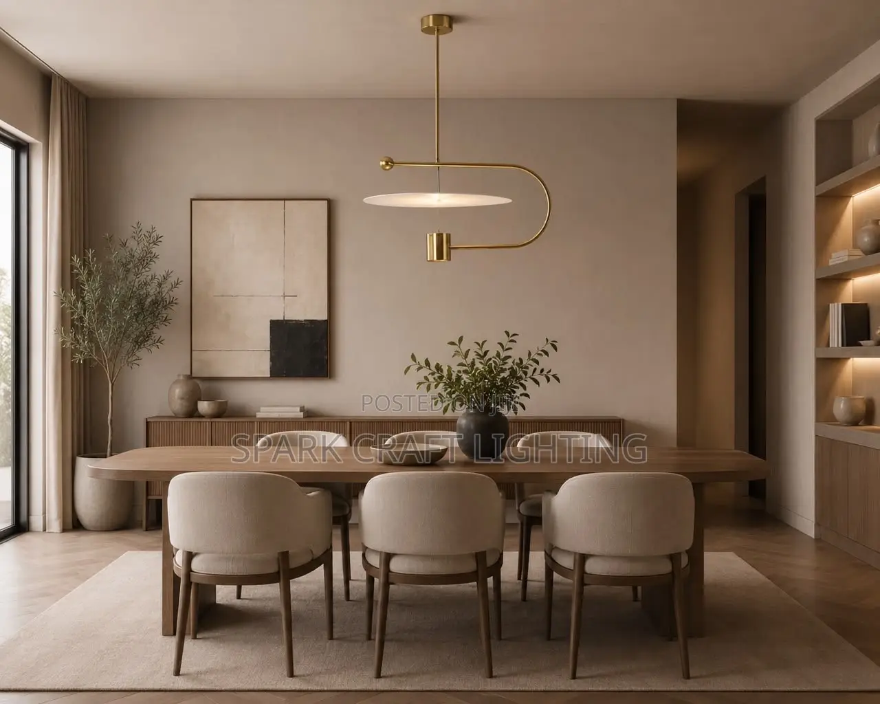 Modern Gold LED Pendant Light
