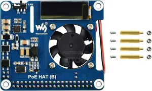 PoE HAT for Raspberry Pi 4 B/3, 802.3af-Compliant, 37V ~ 57V DC Input