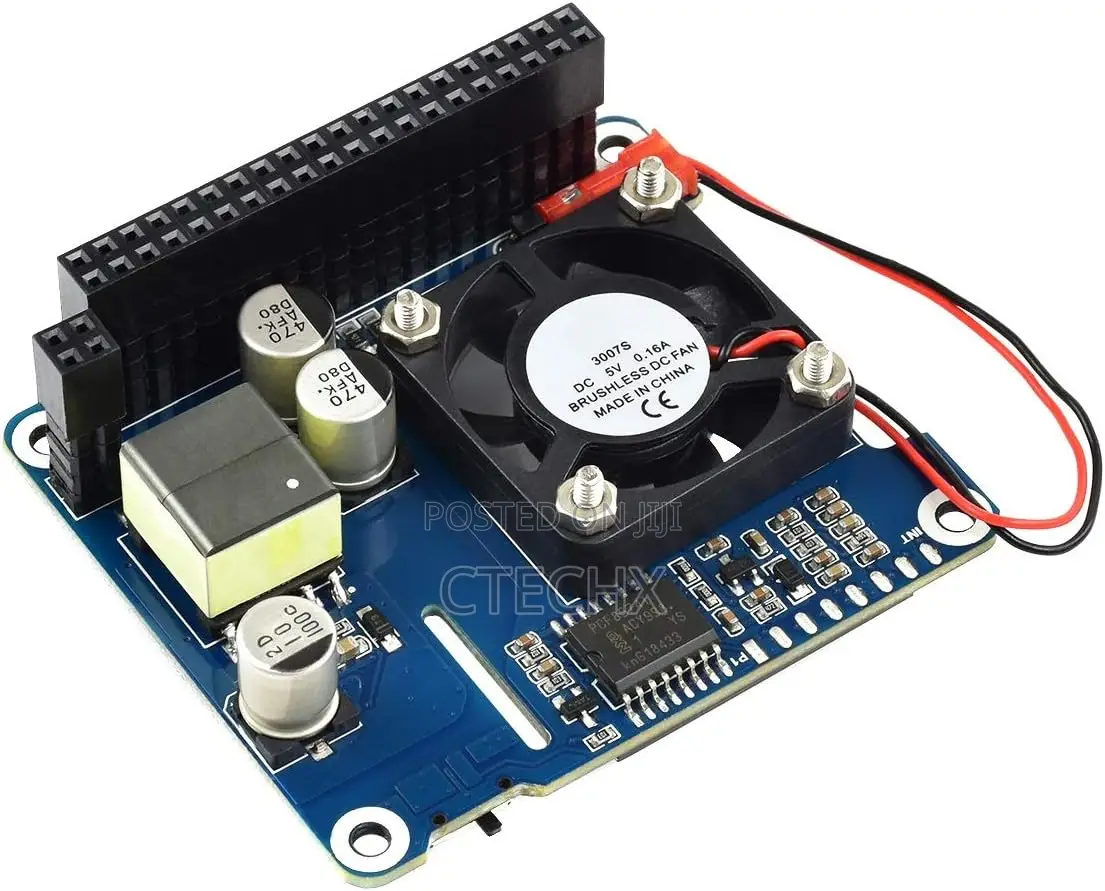PoE HAT for Raspberry Pi 4 B/3, 802.3af-Compliant, 37V ~ 57V DC Input