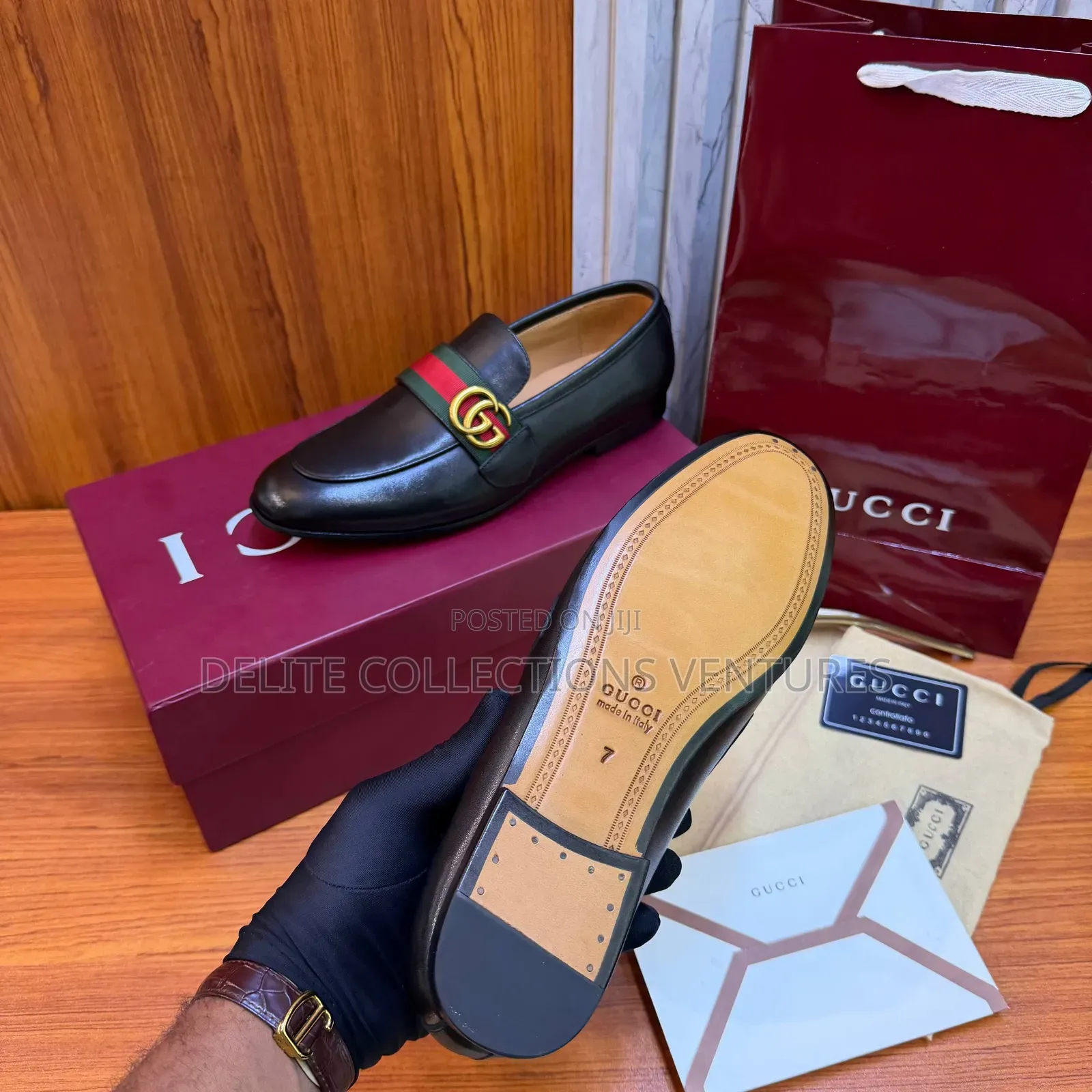 Gucci Men's Black Revolt Leather Loafers. Size: 40-46. * Signature