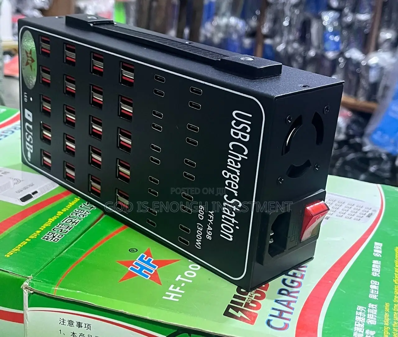 300w Super-Fast Charging Station With (USB C 20 Ports/USB 40 Ports)