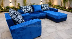 Available Blue Colour L Shape Sofa
