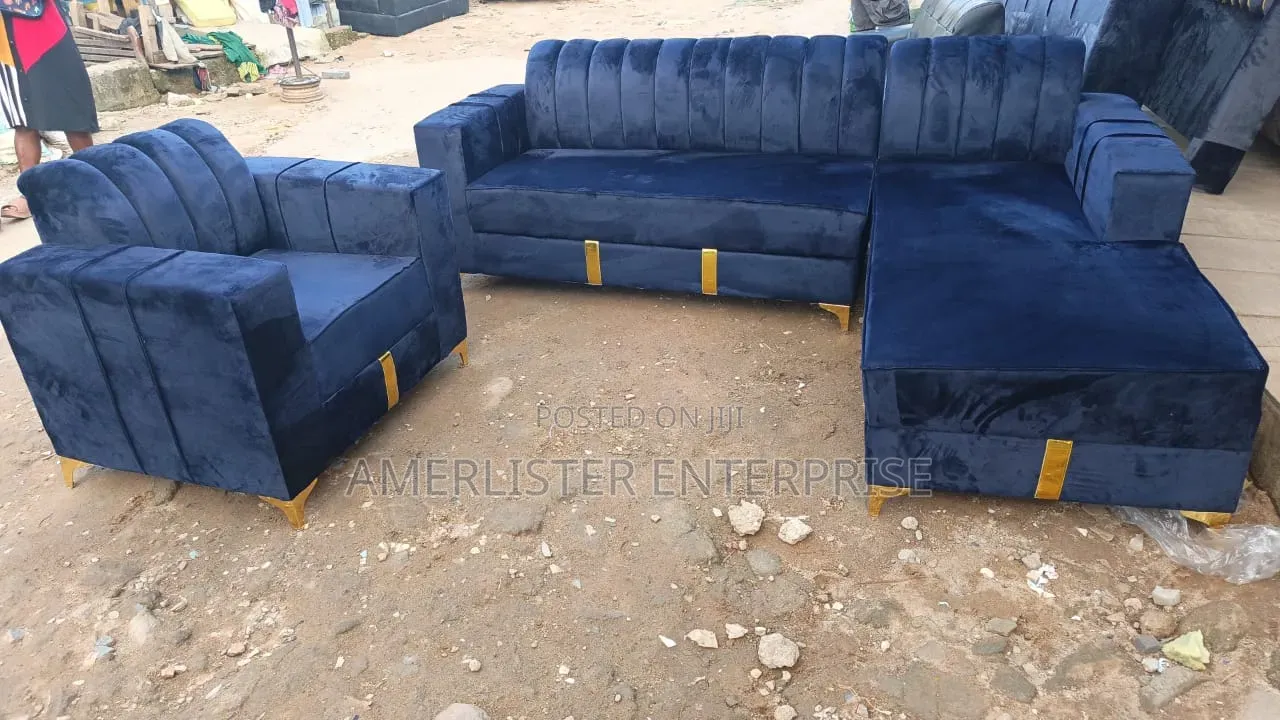 High Quality Navy Blue L Shape Sofa