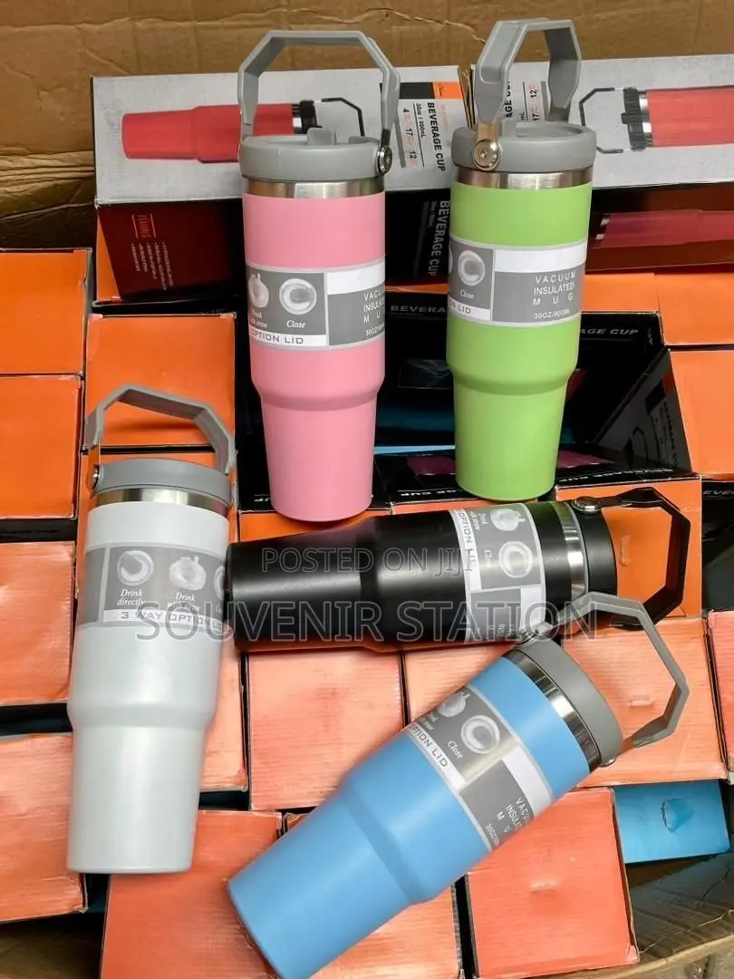 900ml Insulated Straw Cup in Pretty Colours