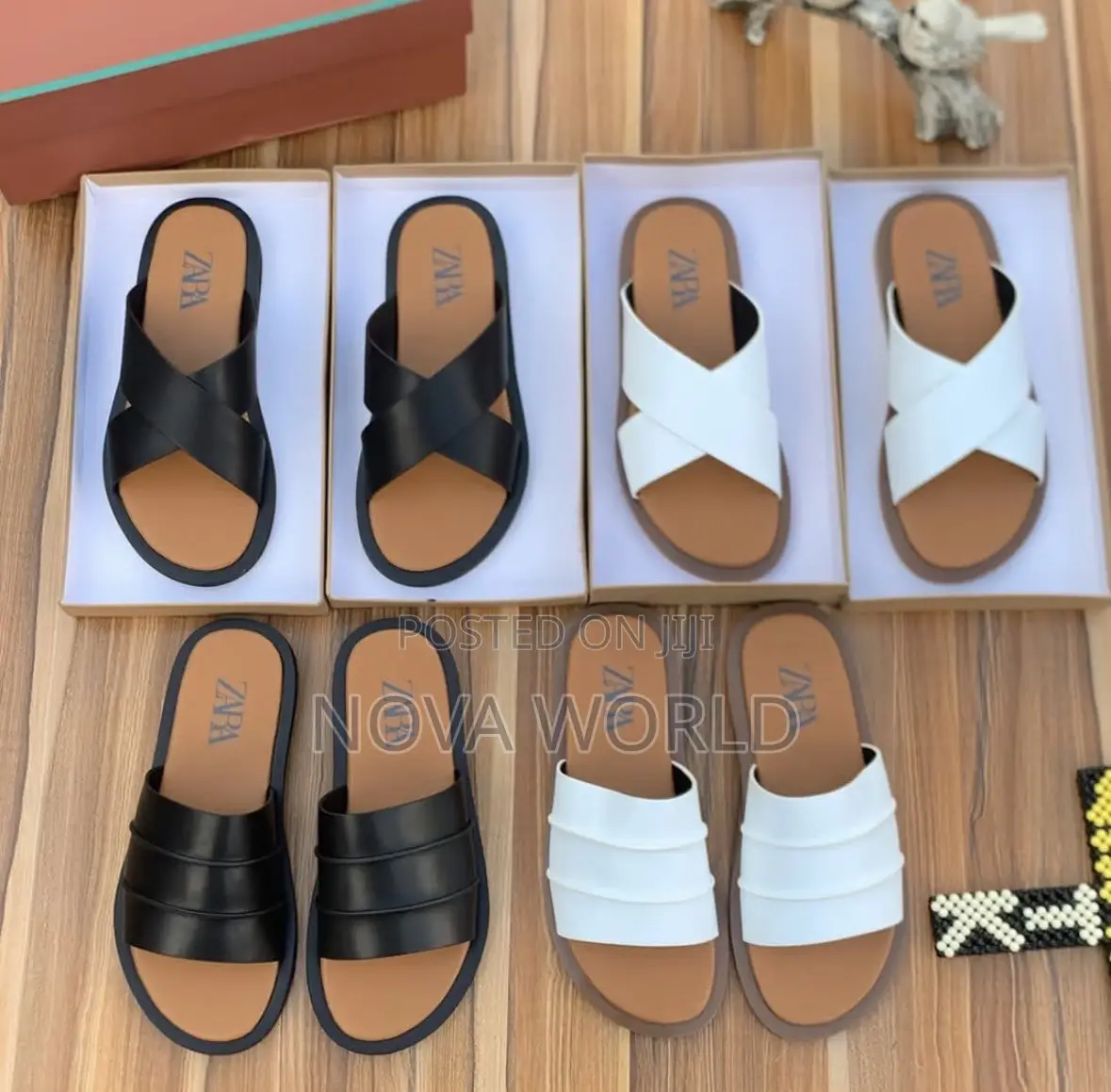 Men’s Stylish Flat Slides – Black & White
