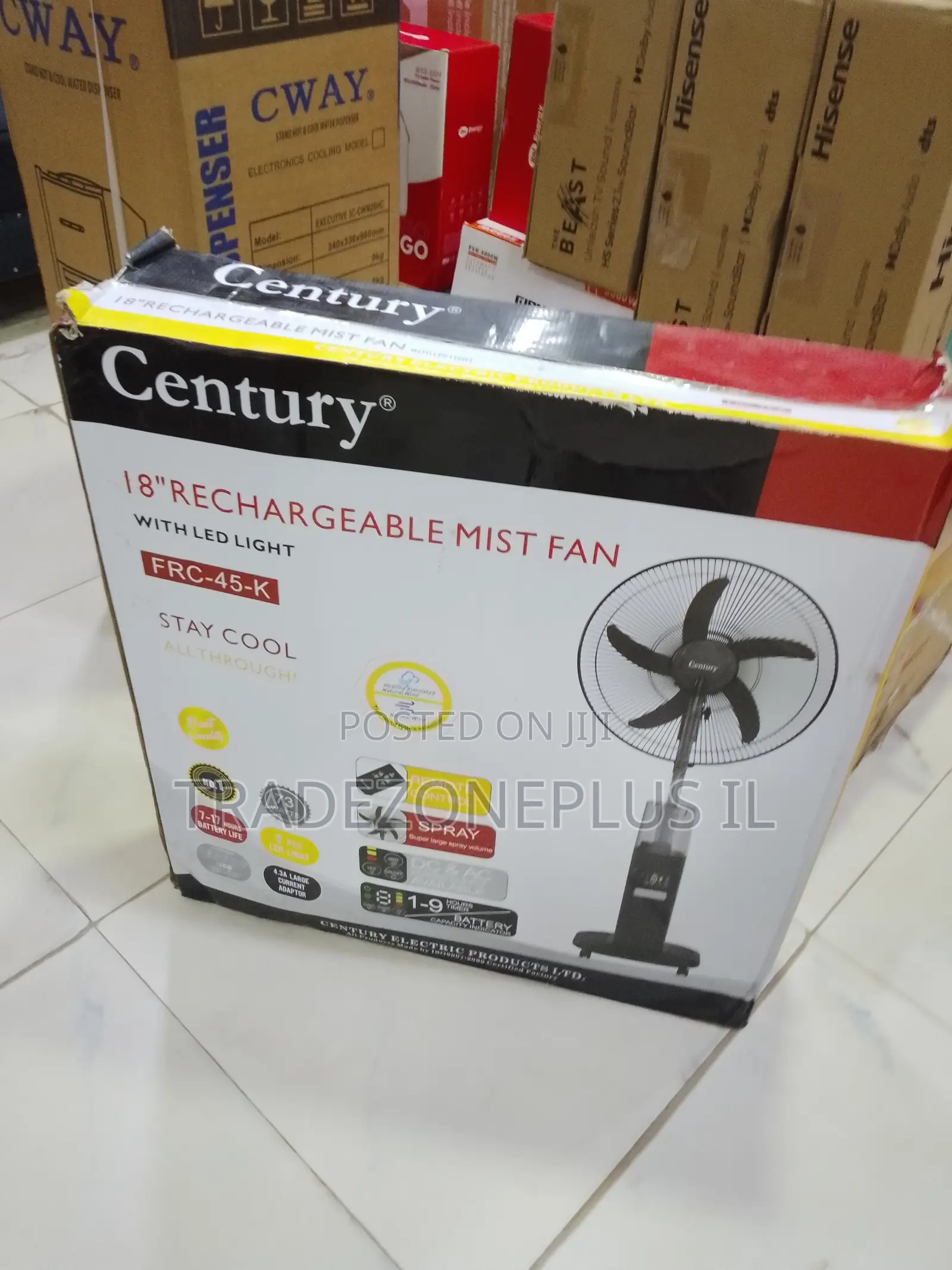 Rechargeable Mist Fan FRC-45-k for Home Cooling
