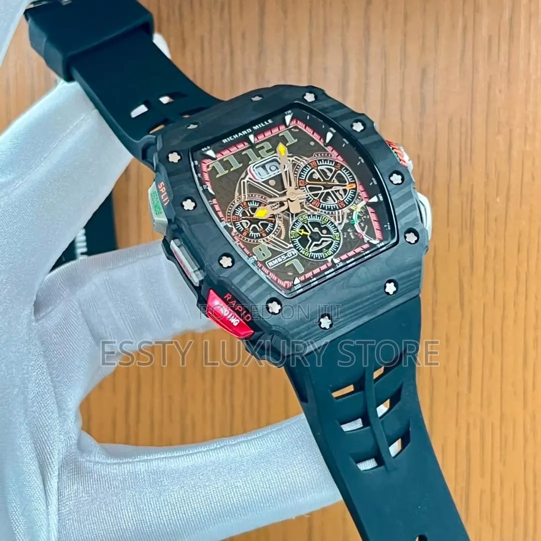 Automatic Quality Luxury Richard Mille Rubber Strap Watch