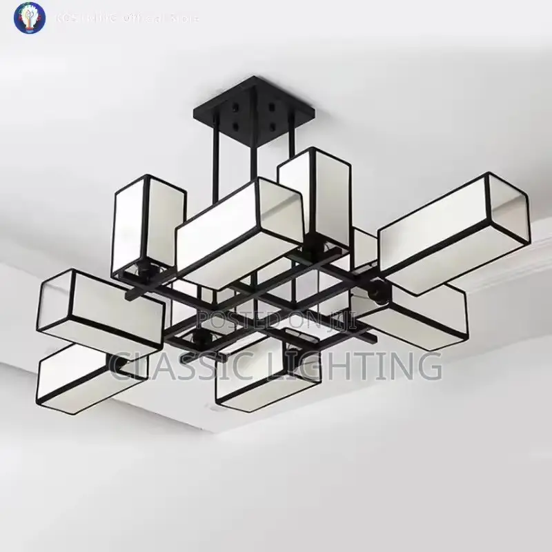 Hardware Living Room LED Chandelier Simple Fabric Bedroom Dining Room