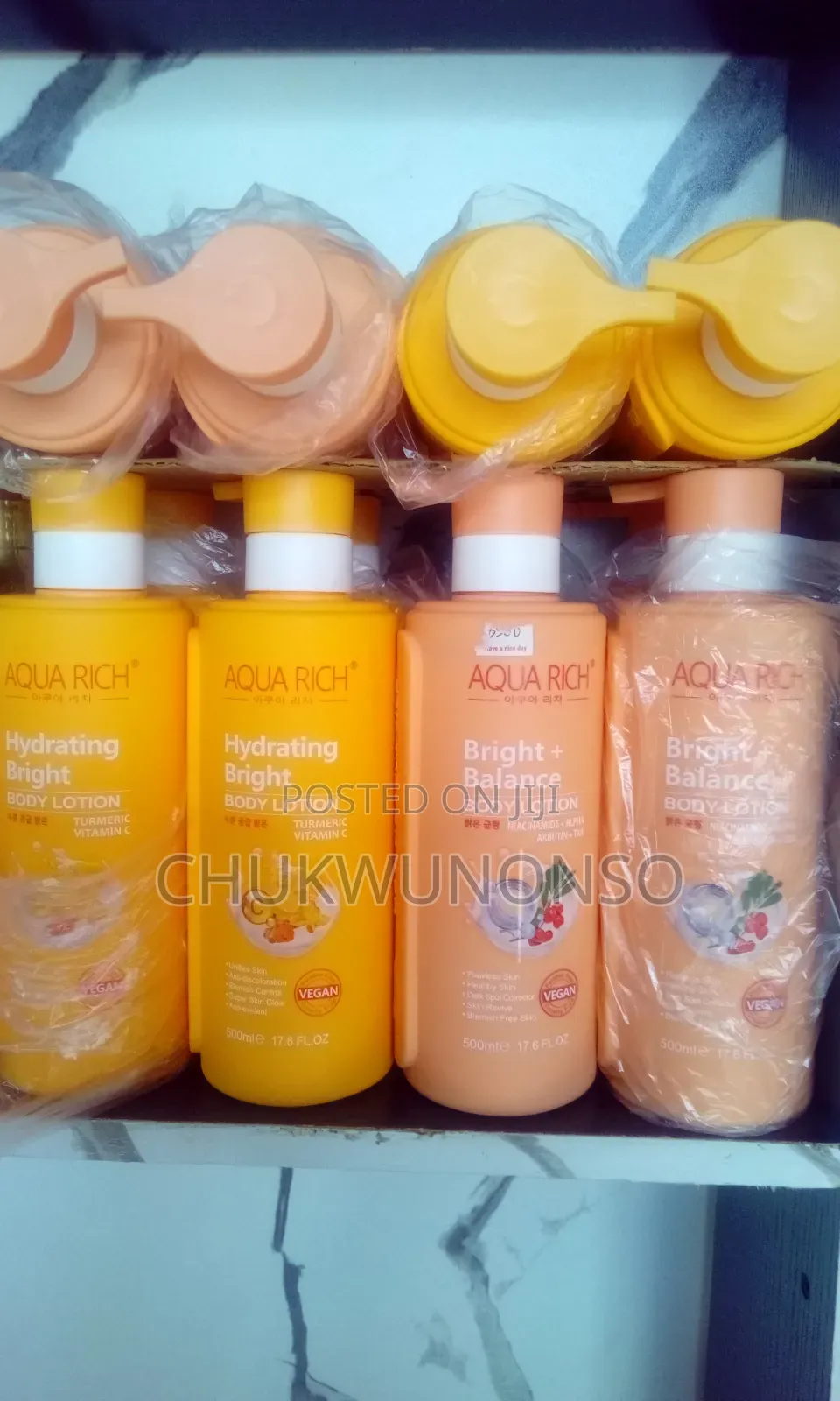 Aqua Rich Hydrating Bright Lotion 500ml Turmeric, Vitamin C - Vegan