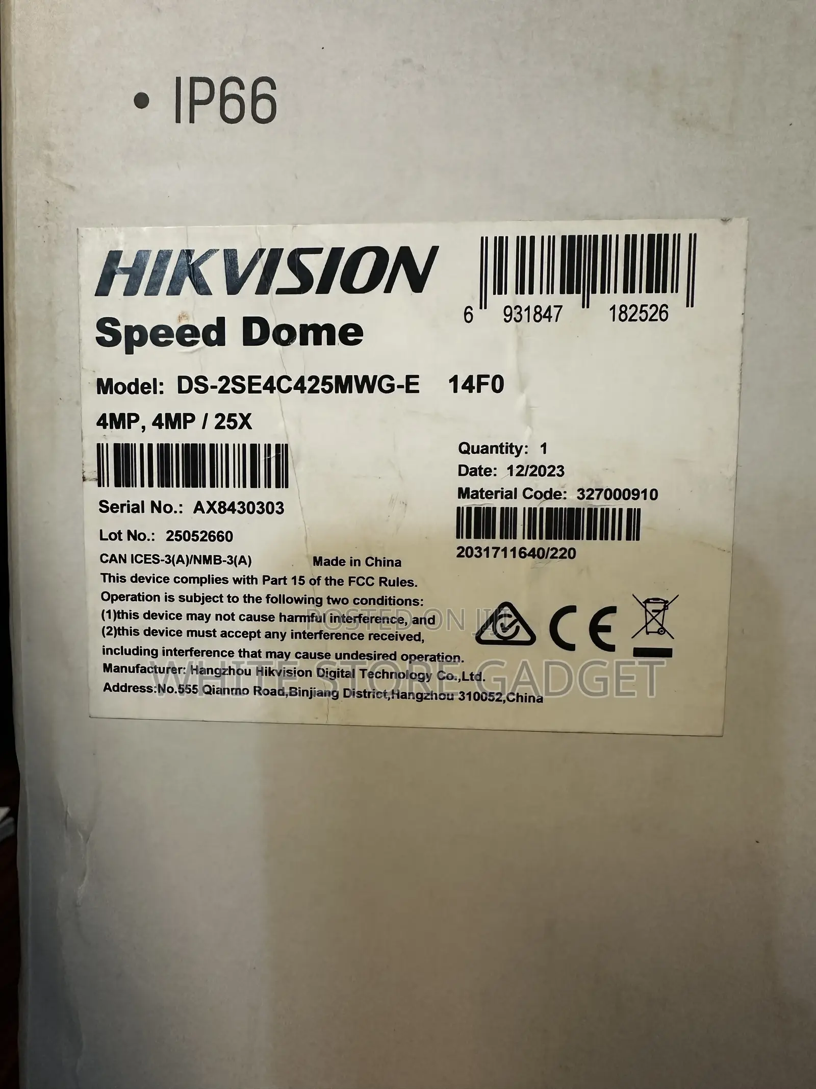 HIKVISION Tandemvu PTZ Speed Dome
