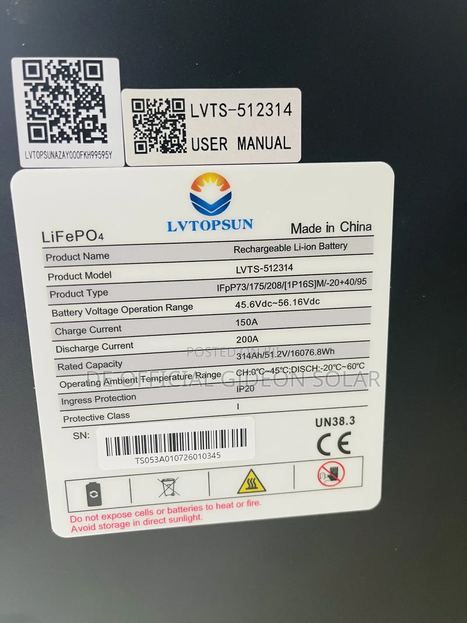 16kwh LVTOPSUN 51.2v