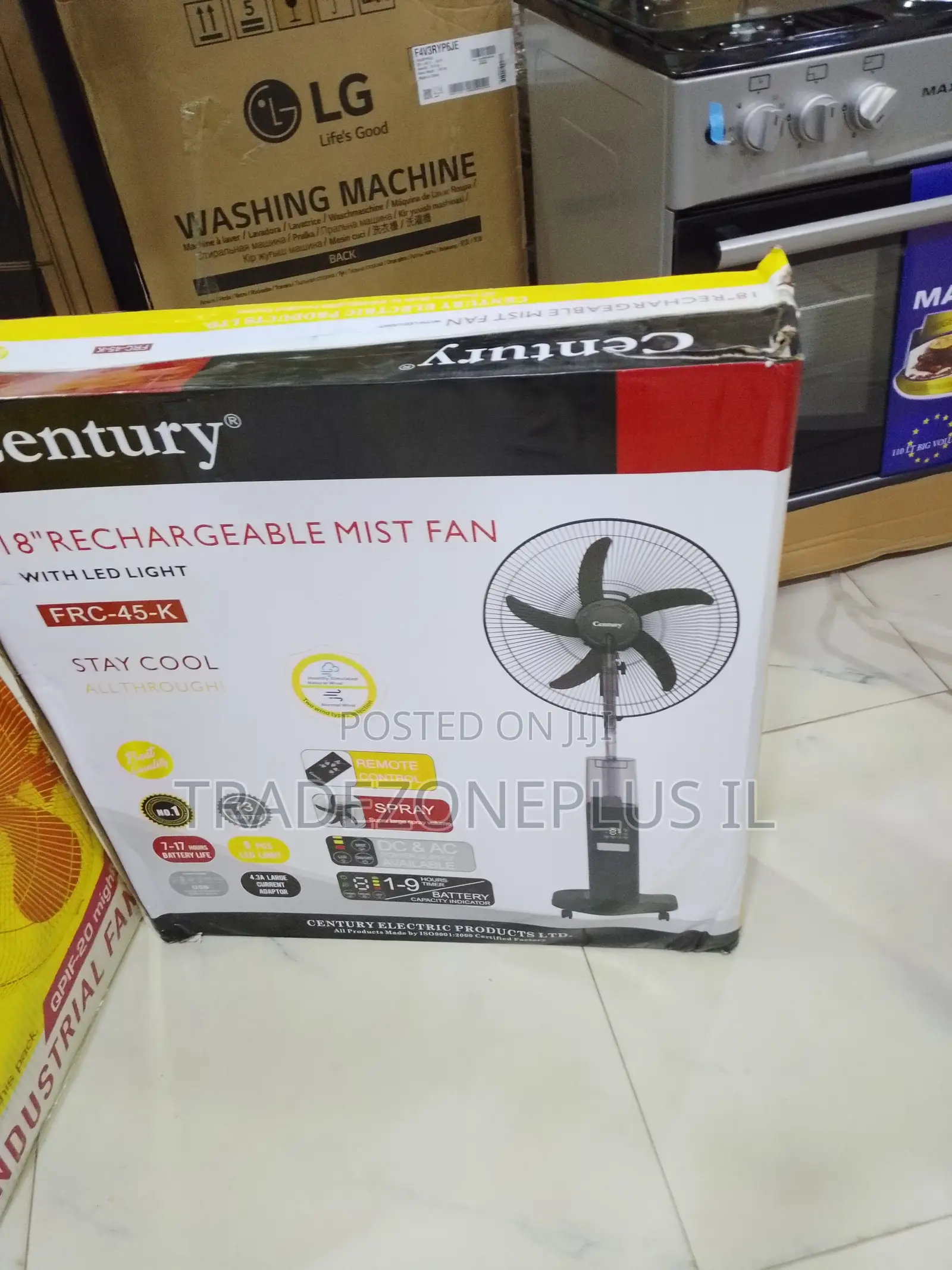 Comfortable Living Room With Century 18inch Mist Fan