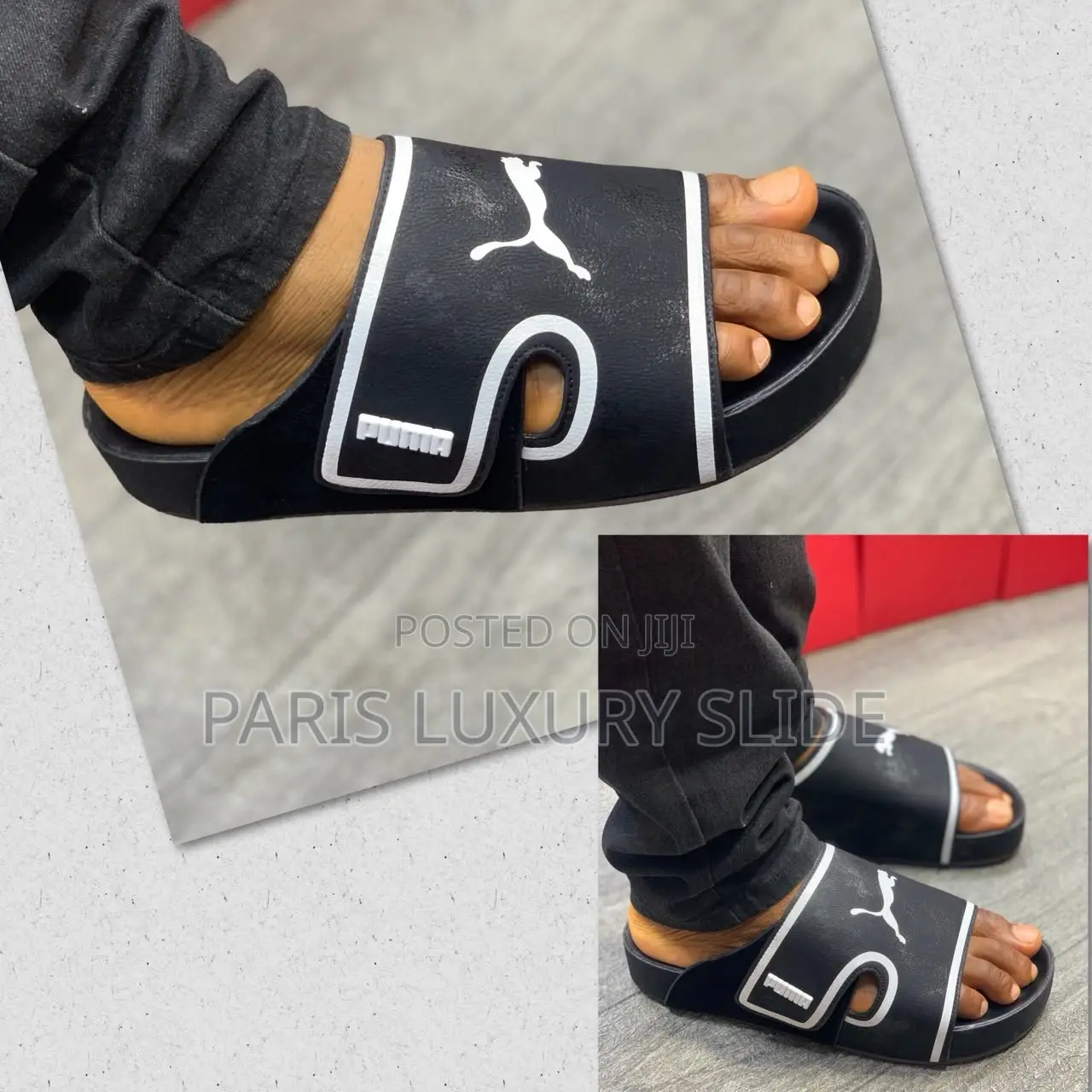 Puma Suede Buckle Slides - Double Puma Logo - Brown Vintage - Boxed