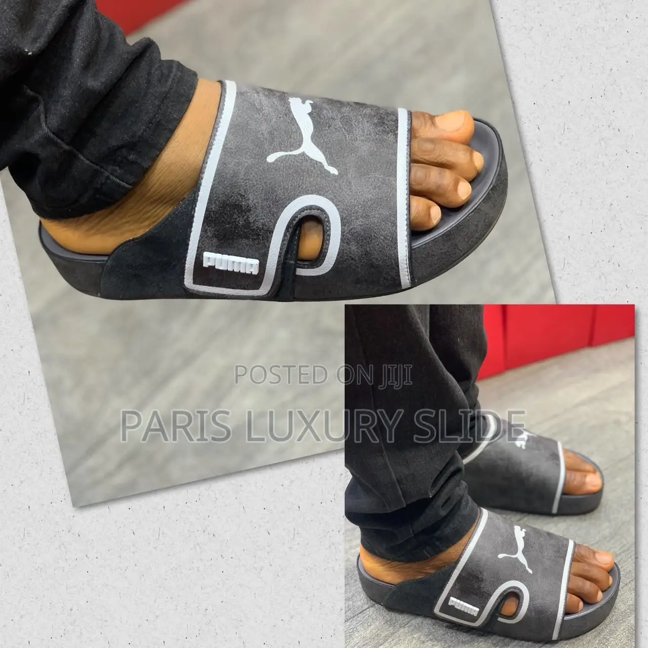 Puma Suede Buckle Slides - Double Puma Logo - Brown Vintage - Boxed