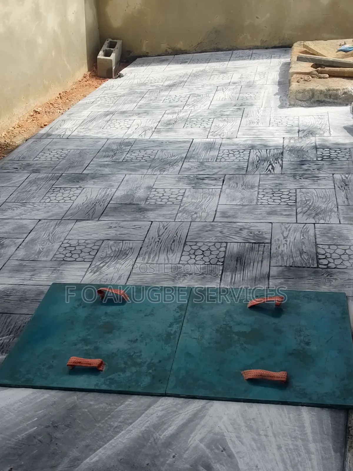 Concrete Floor Stamped American Standard Finishing