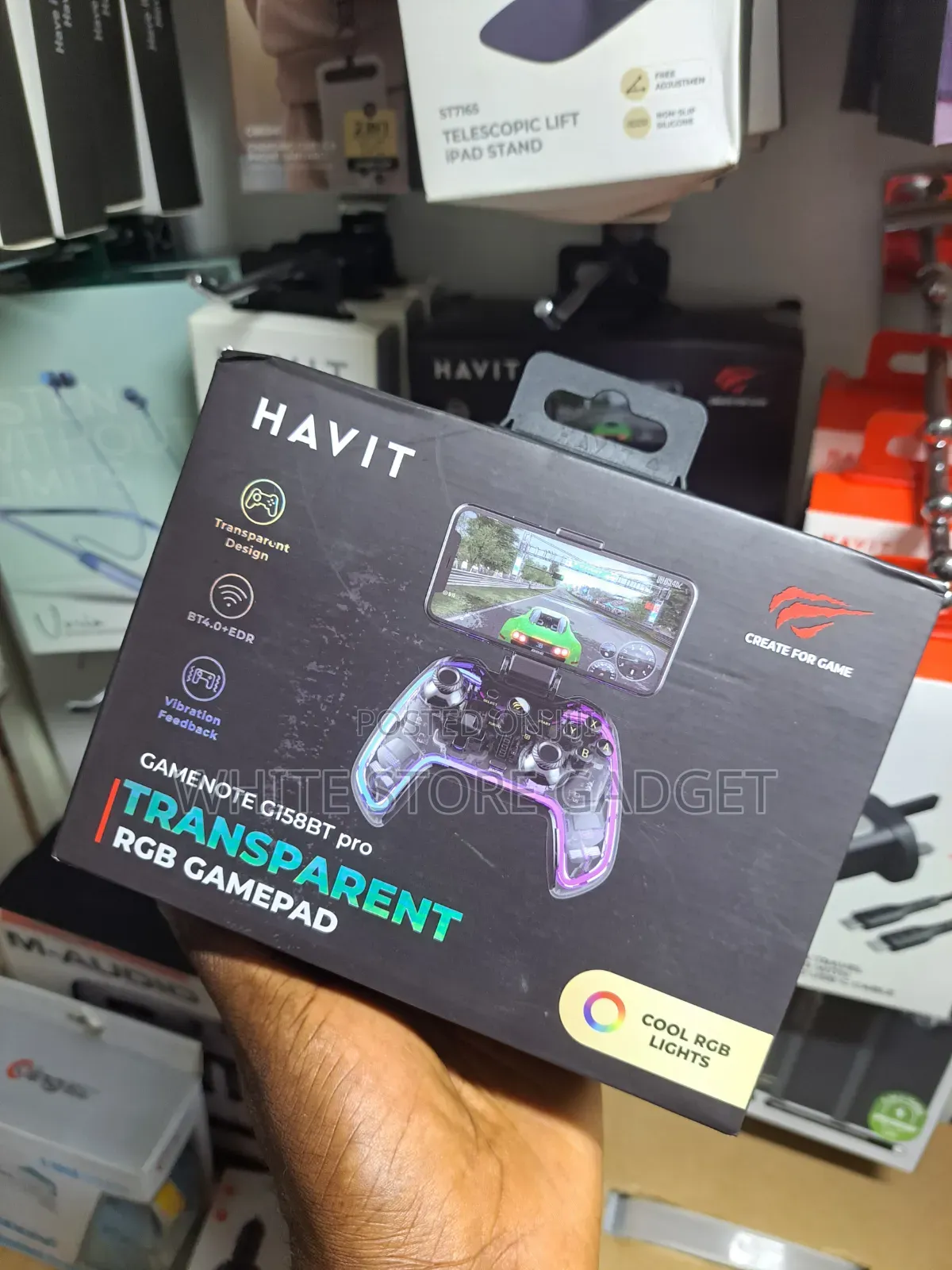 HAVIT Gamenote G158BT Pro Transparent RGB Gamepad
