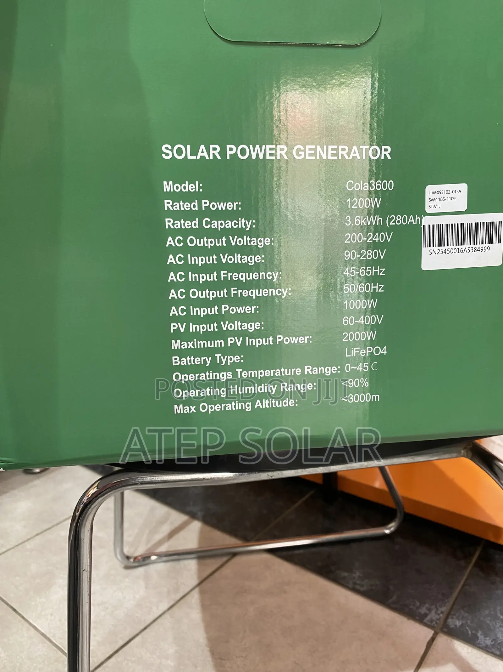 3600 Colasolar Generator