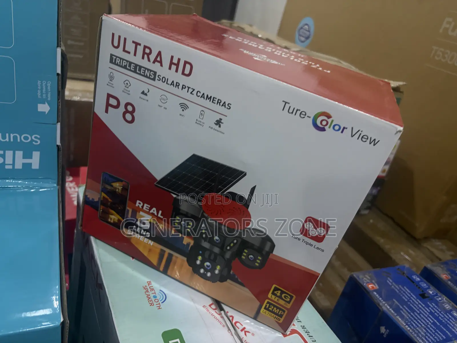 Ture 4K Ultra HD Triple Lens Solar Powered CCTV Camera