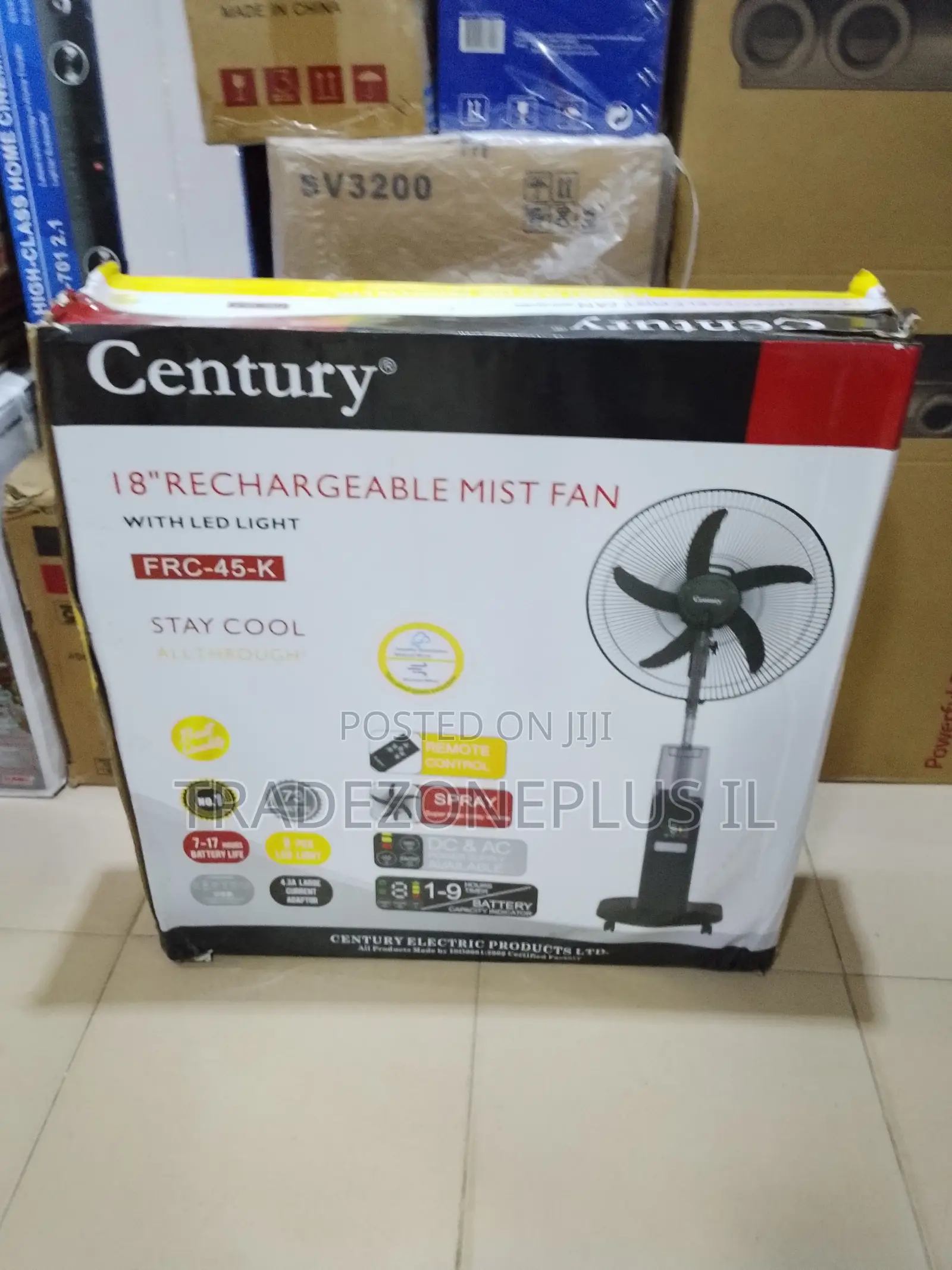 MultipurposeCentury Rechargeable Mist Cooling Fan