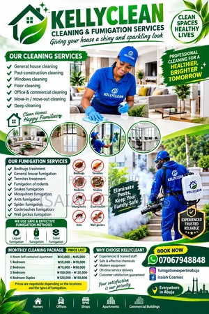 Cleaning and Pests Control Professional in Abuja