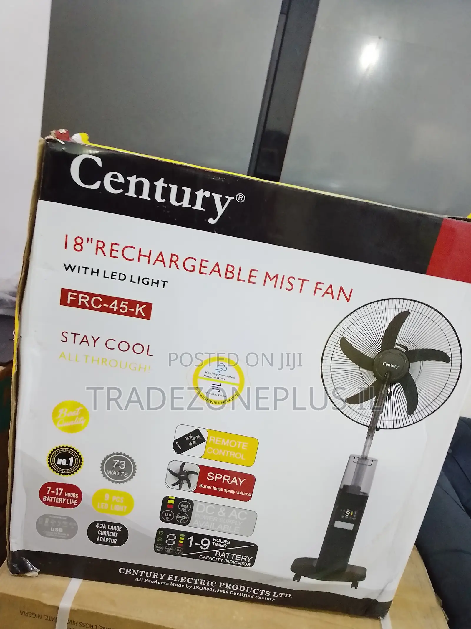Rechargeable Century 18 Inch Fan FRC-45K With LED