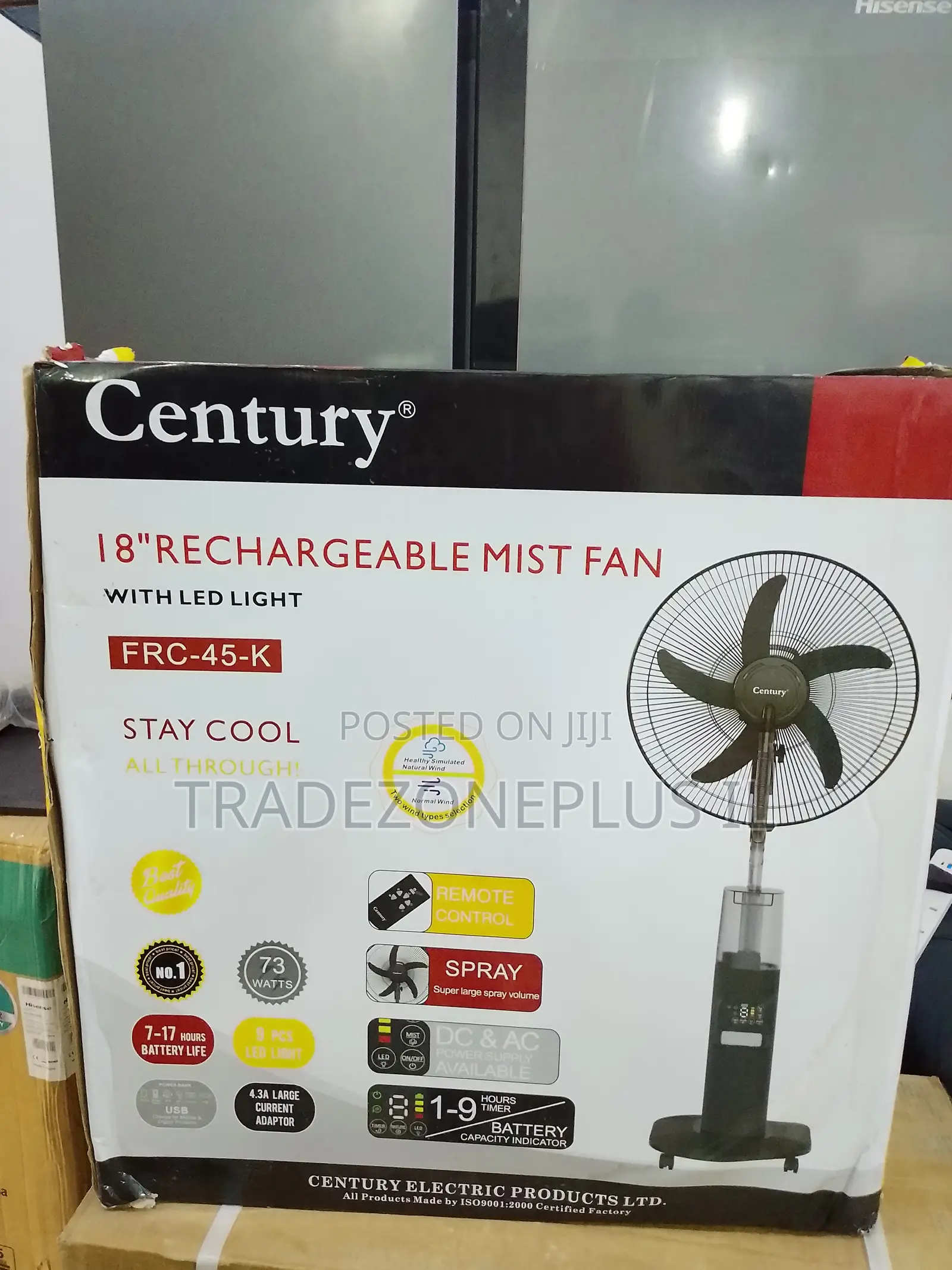 Rechargeable Century 18 Inch Fan FRC-45K With LED