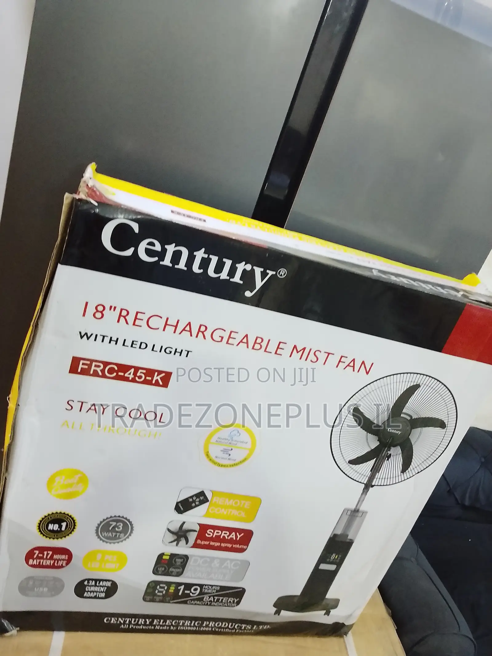 Century FRC-45K 18 Inch Rechargeable Cooling Fan