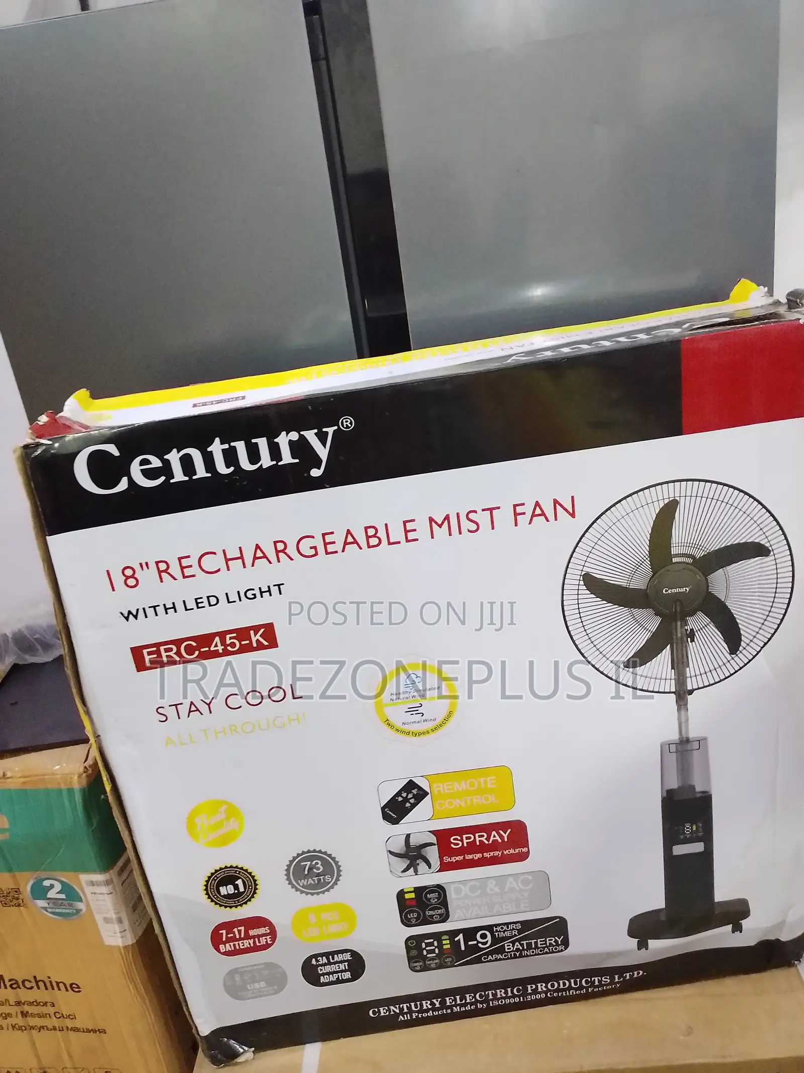 Century FRC-45K 18 Inch Rechargeable Cooling Fan