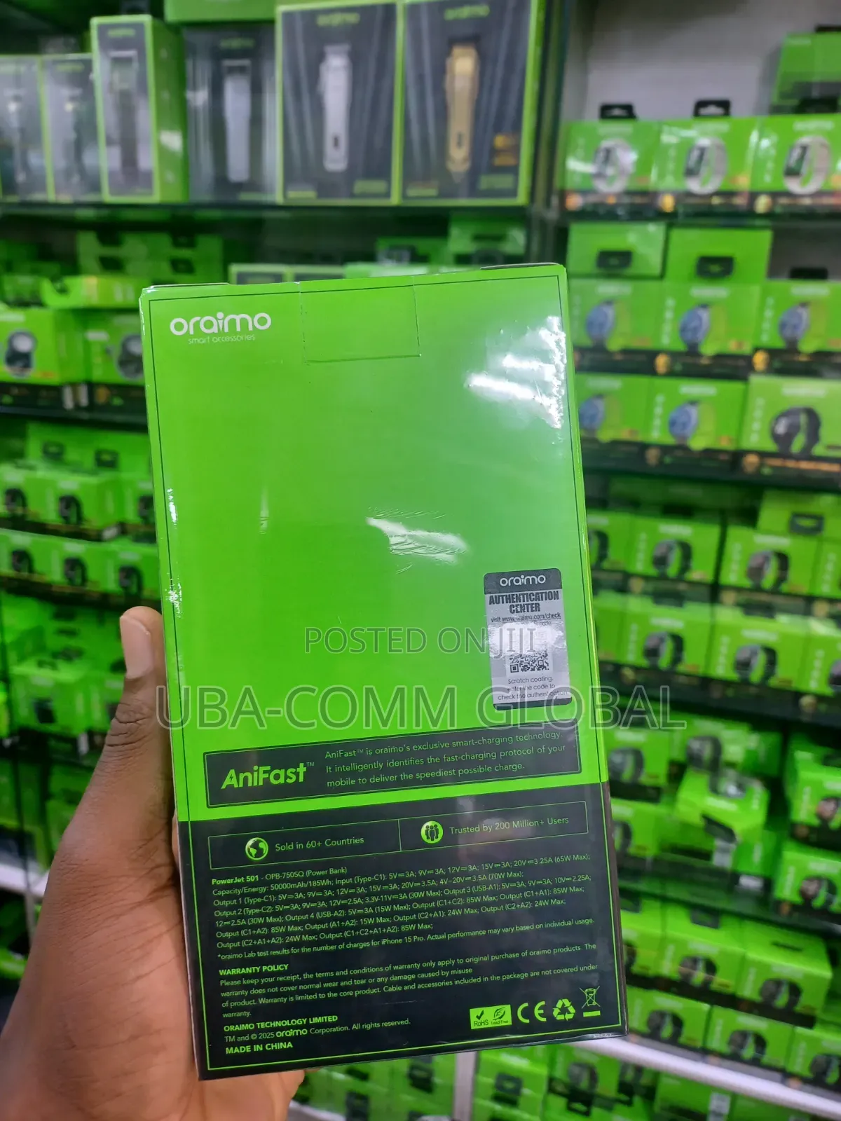 50,000 Mah, Oraimo Power Bank for Laptops and Phones