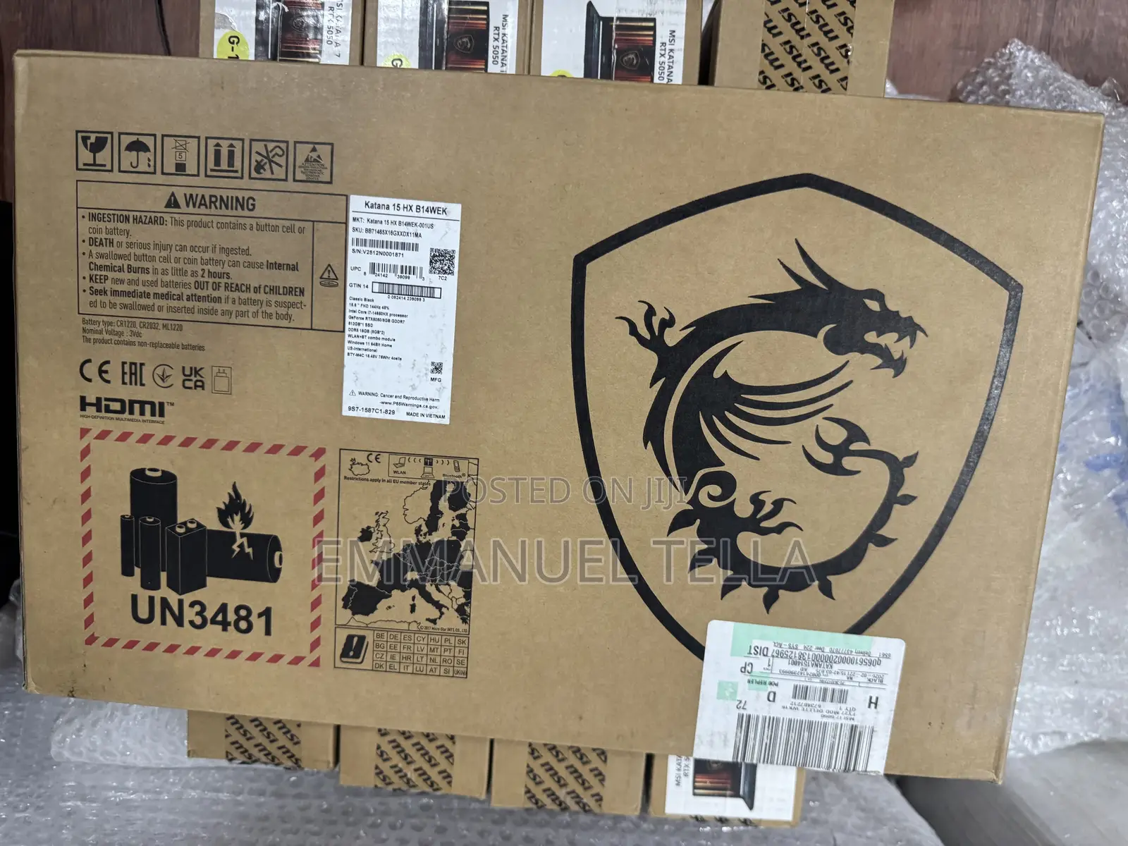 New Laptop MSI Katana 15 16GB Intel Core i7 SSD 512GB