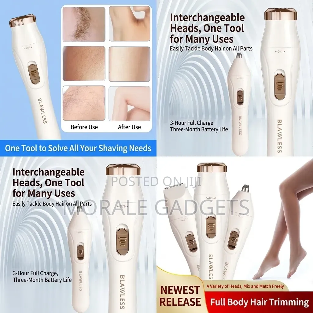 BLAWLESS 4-in-1 Rechargeable Painless Women's Trimmer/Clippers