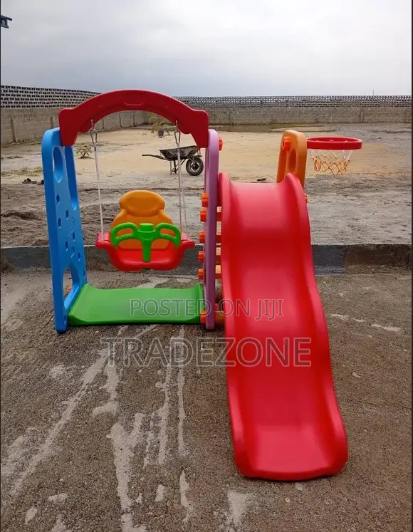 3-in-1 Swing Set – Slide, Swing & Basketball Hoop