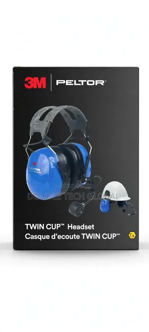 3M Peltor Twin Cup Headset + PTT Adapter Motorola PMLN6803A