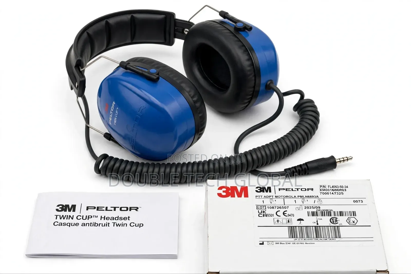 3M Peltor Twin Cup Headset + PTT Adapter Motorola PMLN6803A