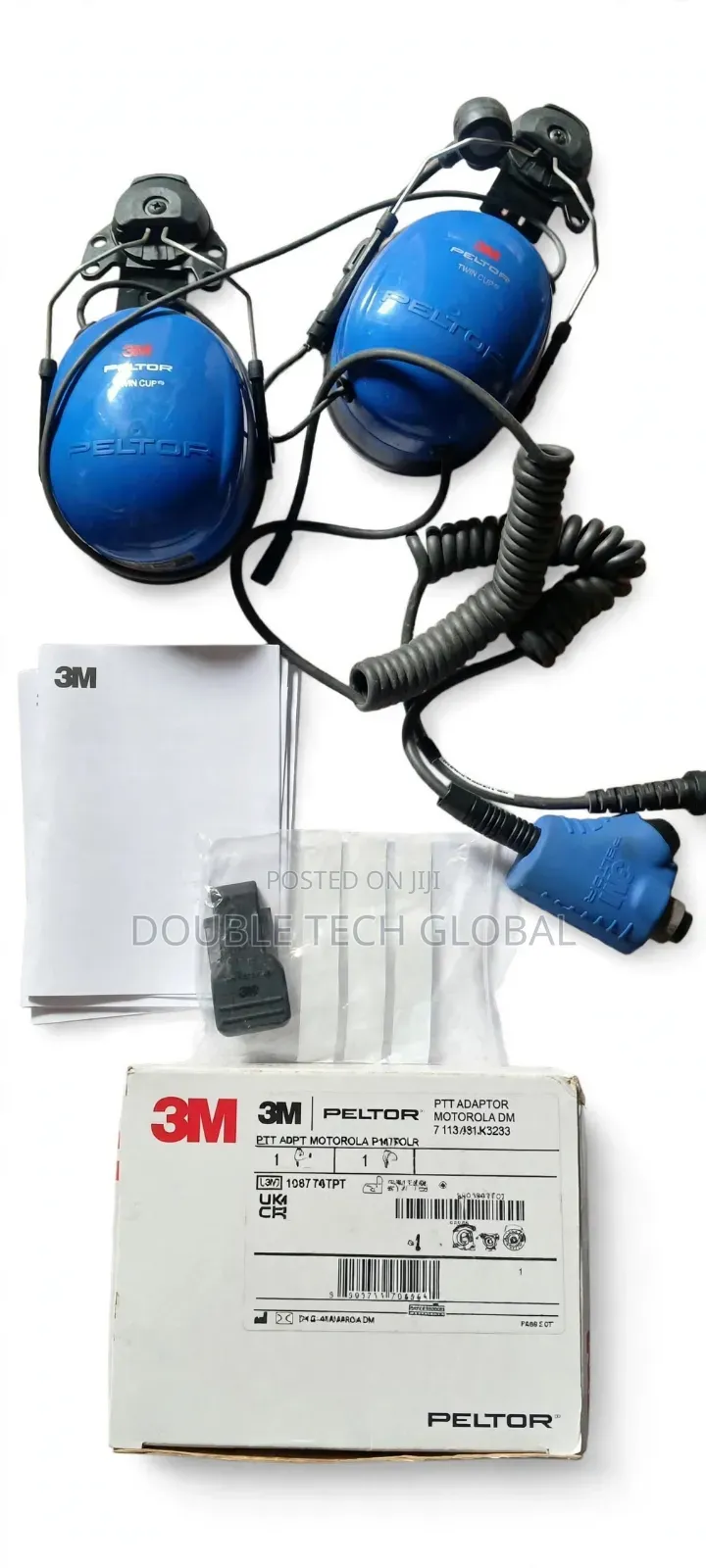 3M Peltor Twin Cup Headset + PTT Adapter Motorola PMLN6803A
