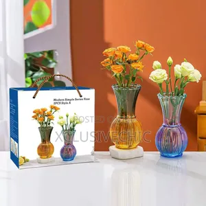 2pcs Creative Glass Vase Living Room Home Decor