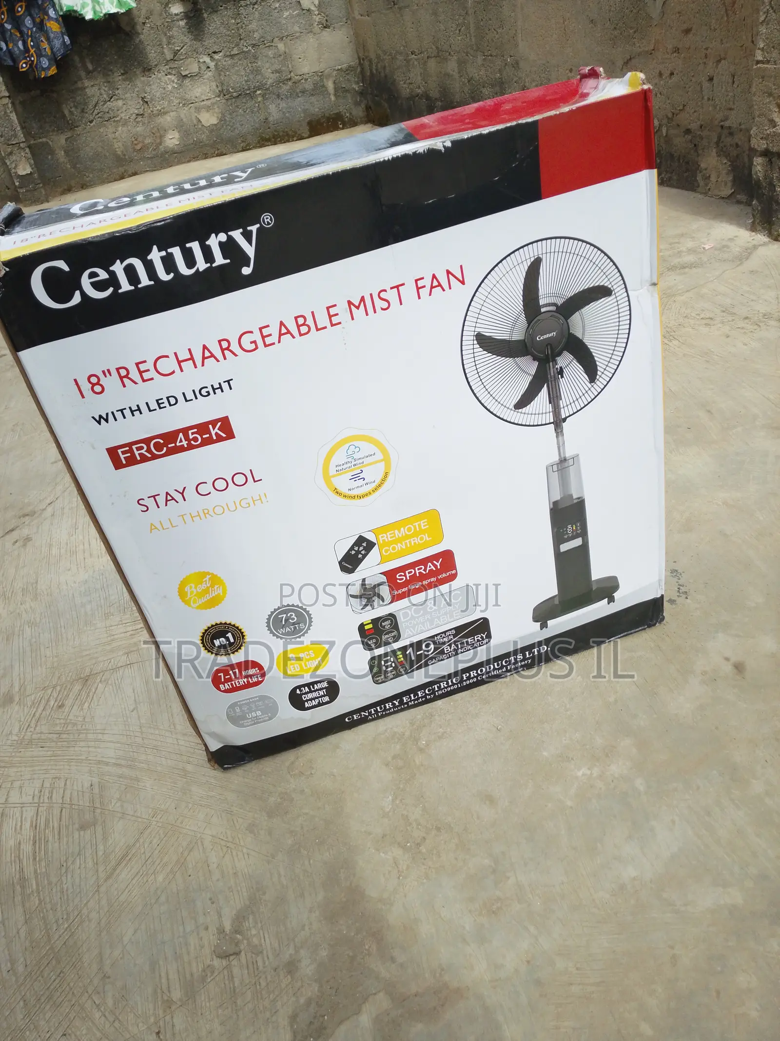 18 Inch Century Mist Breeze Fan With LED Light