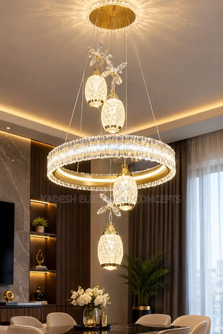 Led Crystal Chandelier Dining Room Chandelier With Light Luxury Aisle