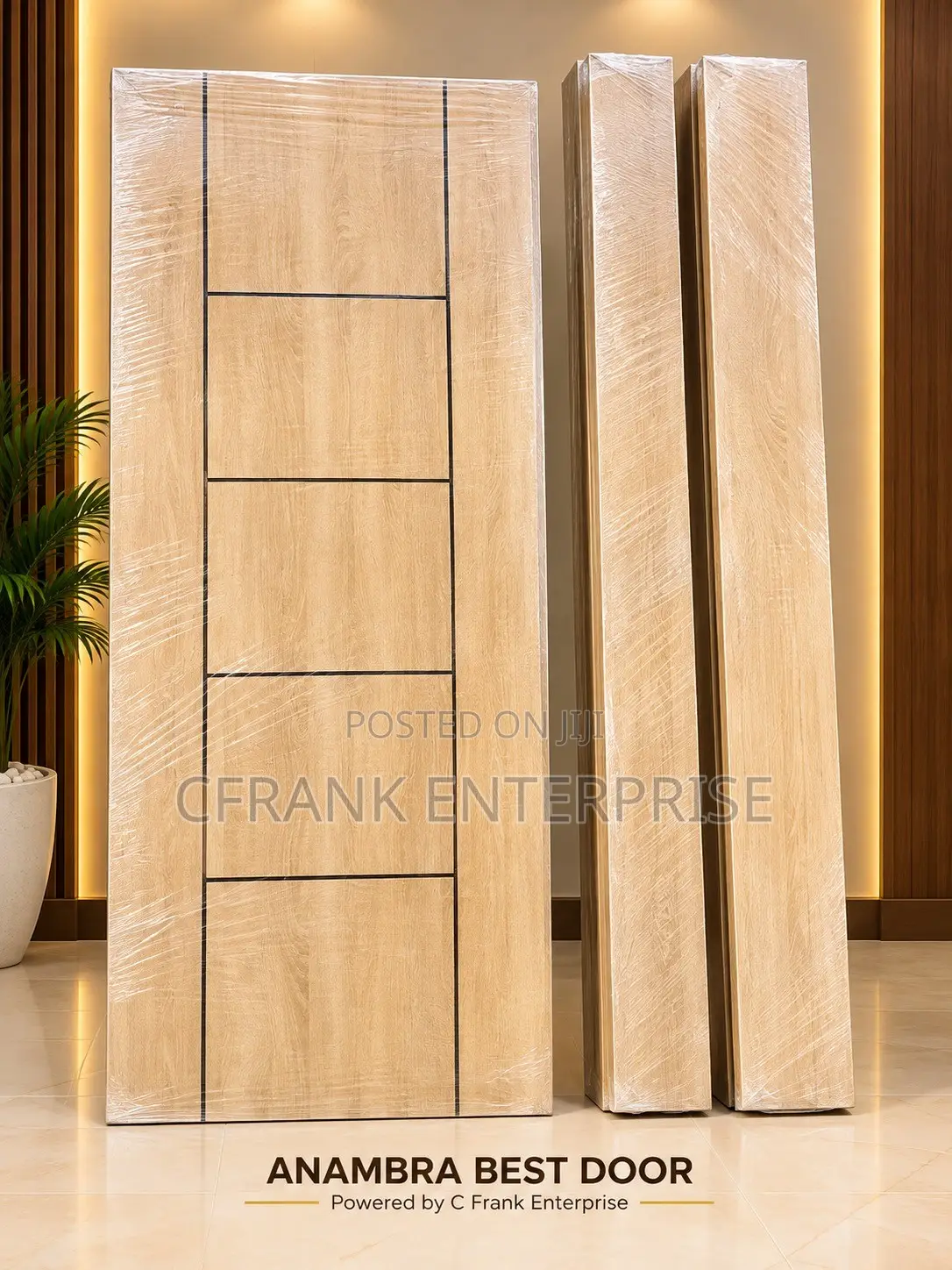 4ft by 7ft HDF Door Luxury Gold Line - Available Anambra