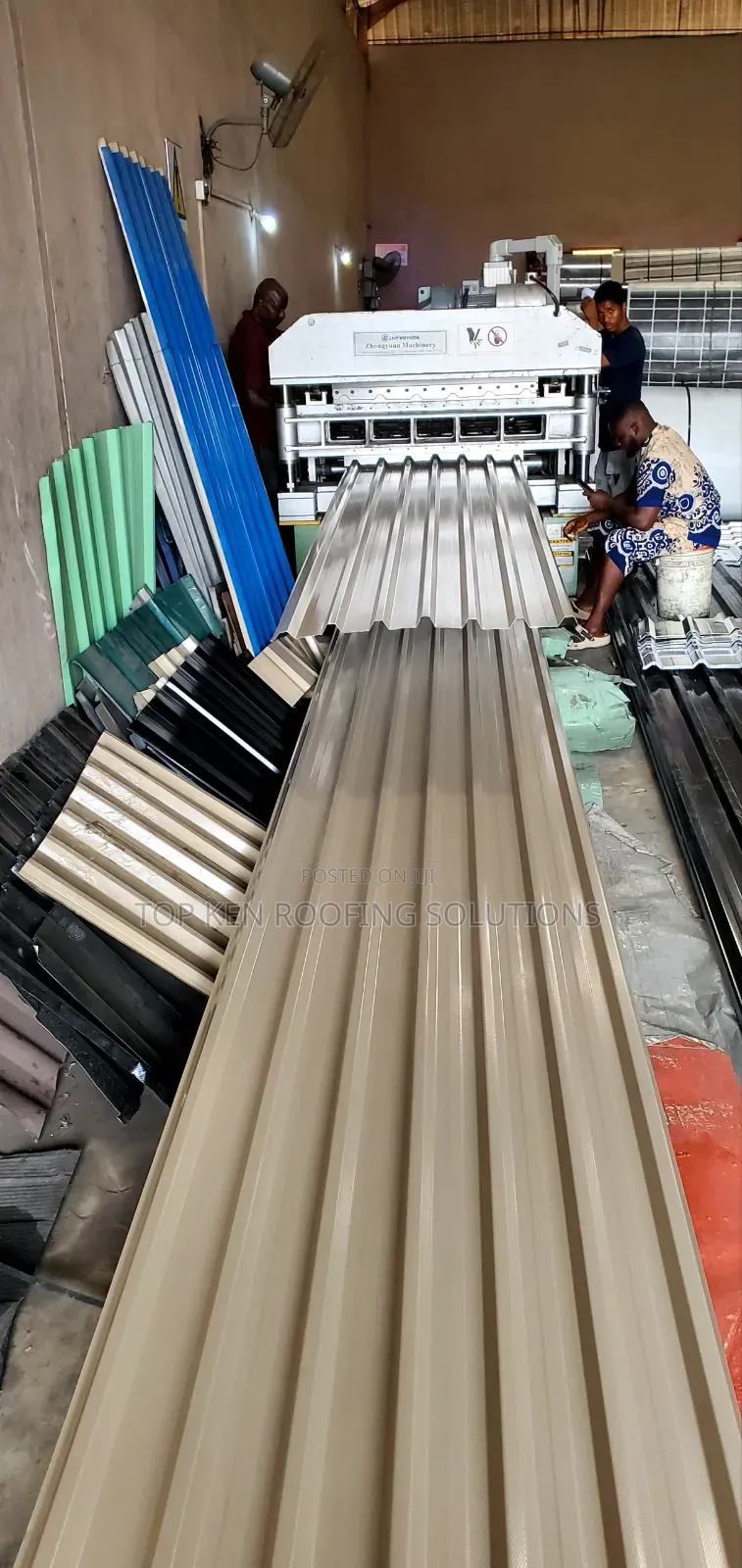 0.58mm Grey Beige Longspan Aluminium Roofing Sheets in Nigeria