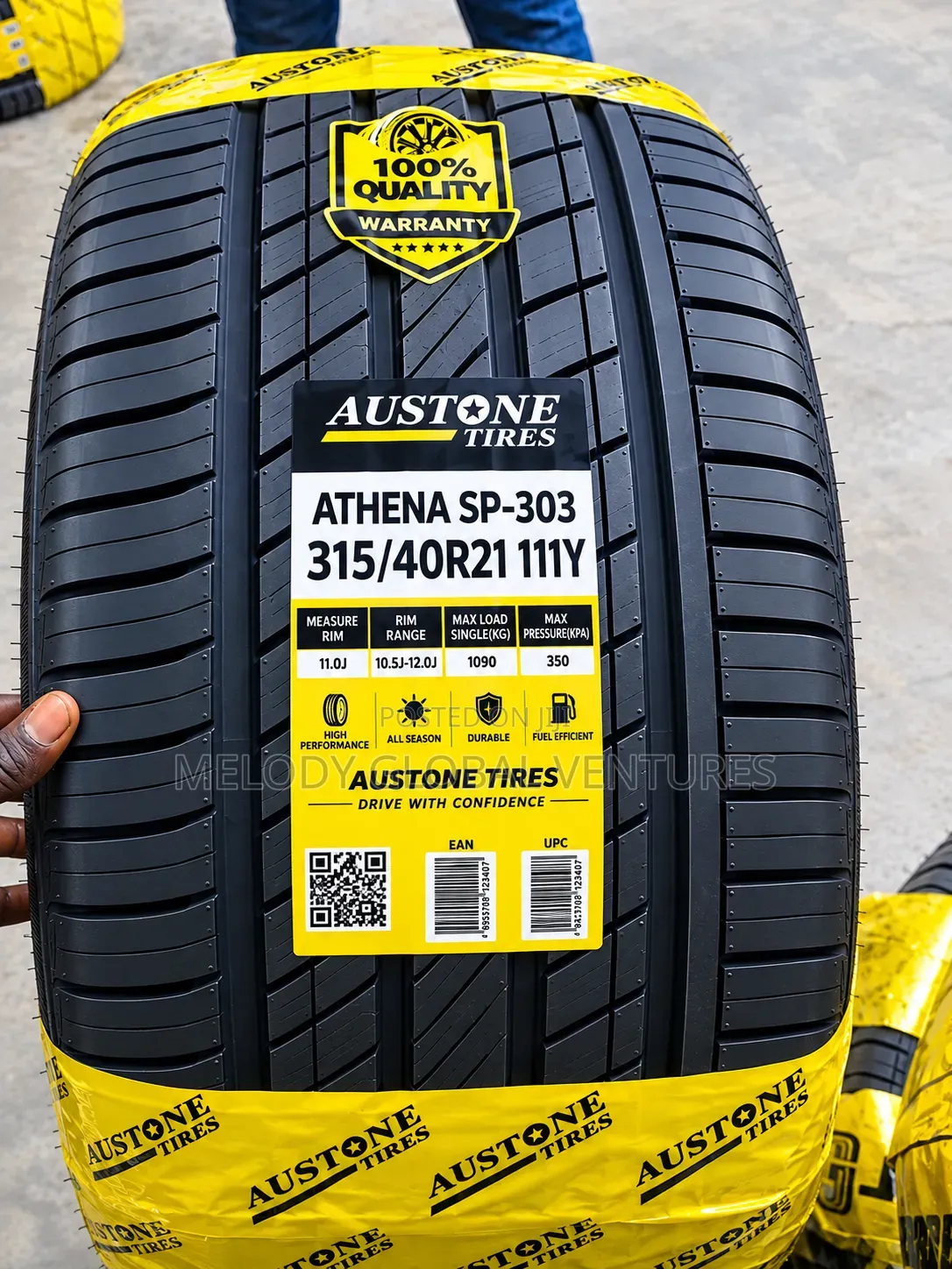 315/40 R21 111y. A U S T O N E T Y E R. G L E ,Back Tyre