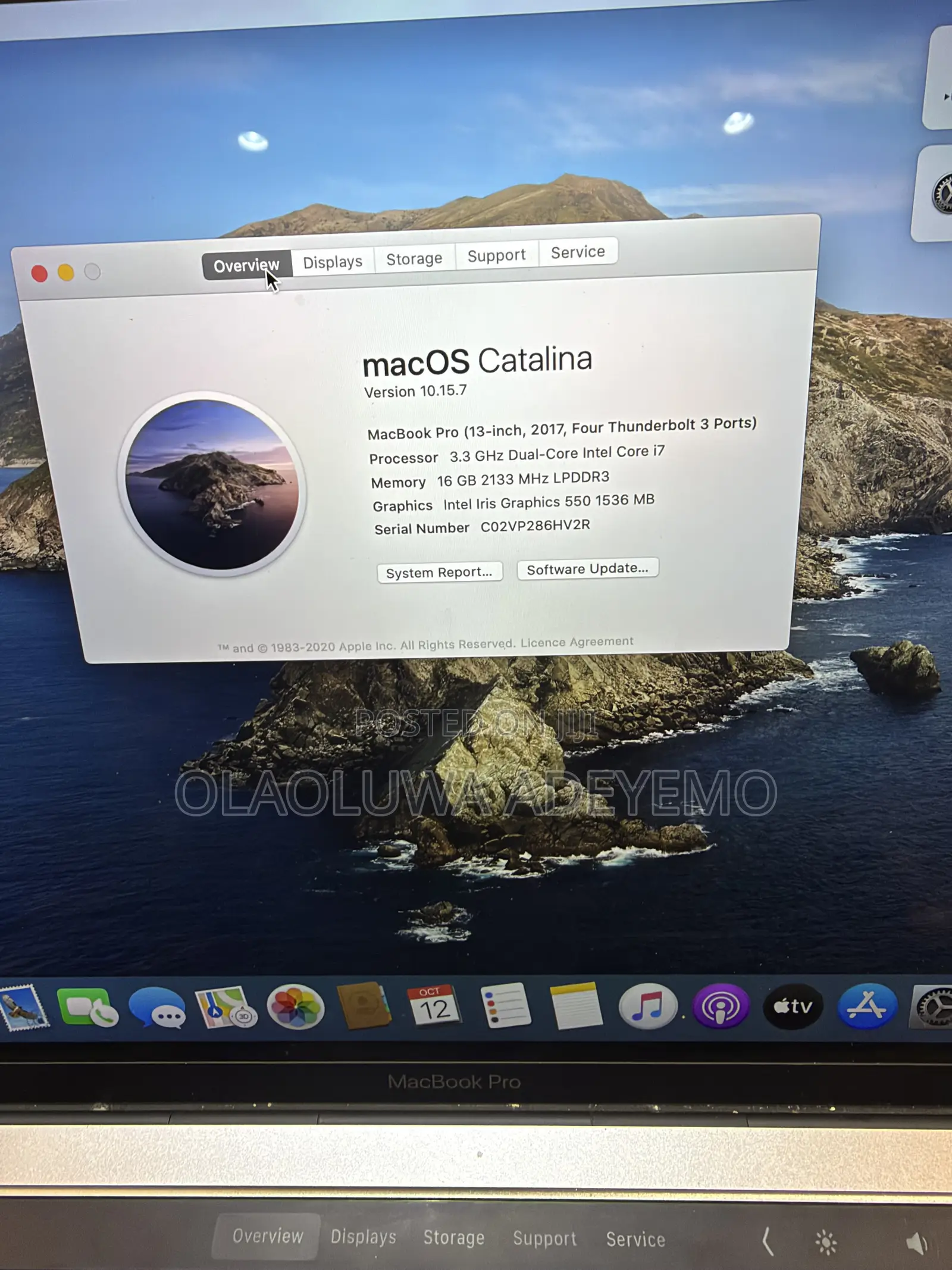 Laptop Apple MacBook Pro 2017 16GB Intel Core i7 SSD 1T