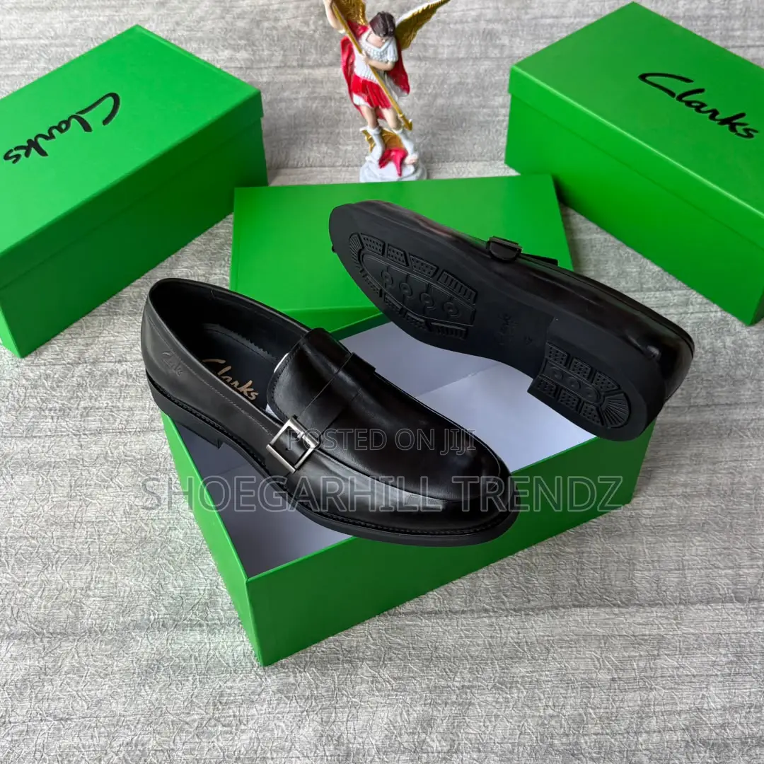 Clarks Belt Strap Quality Leather Loafers Shoes