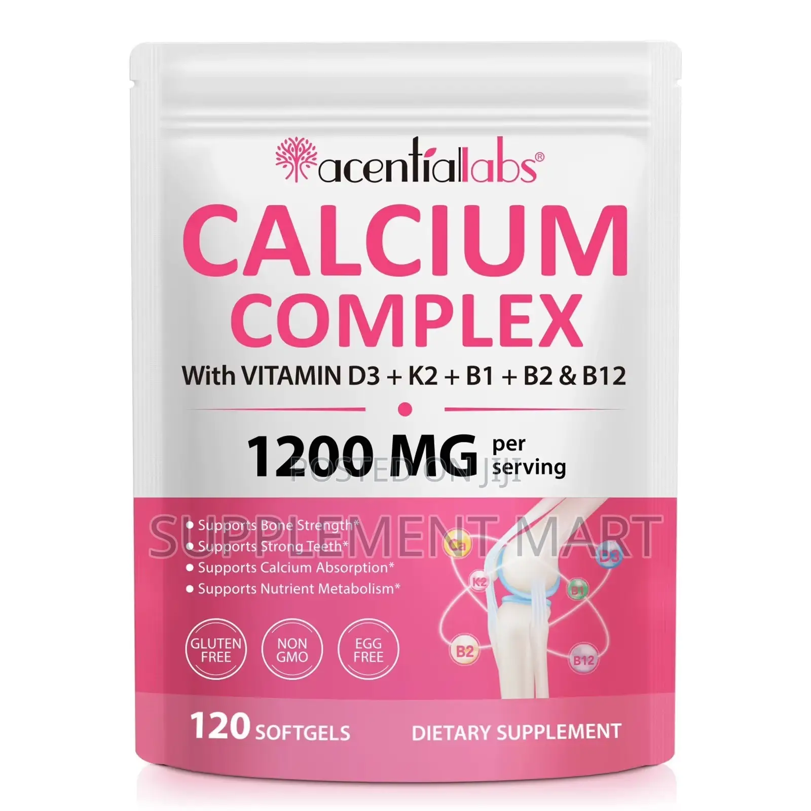 Calcium Complex With Vitamin D3 + K2 + B1 + B2 & B12 1200 MG